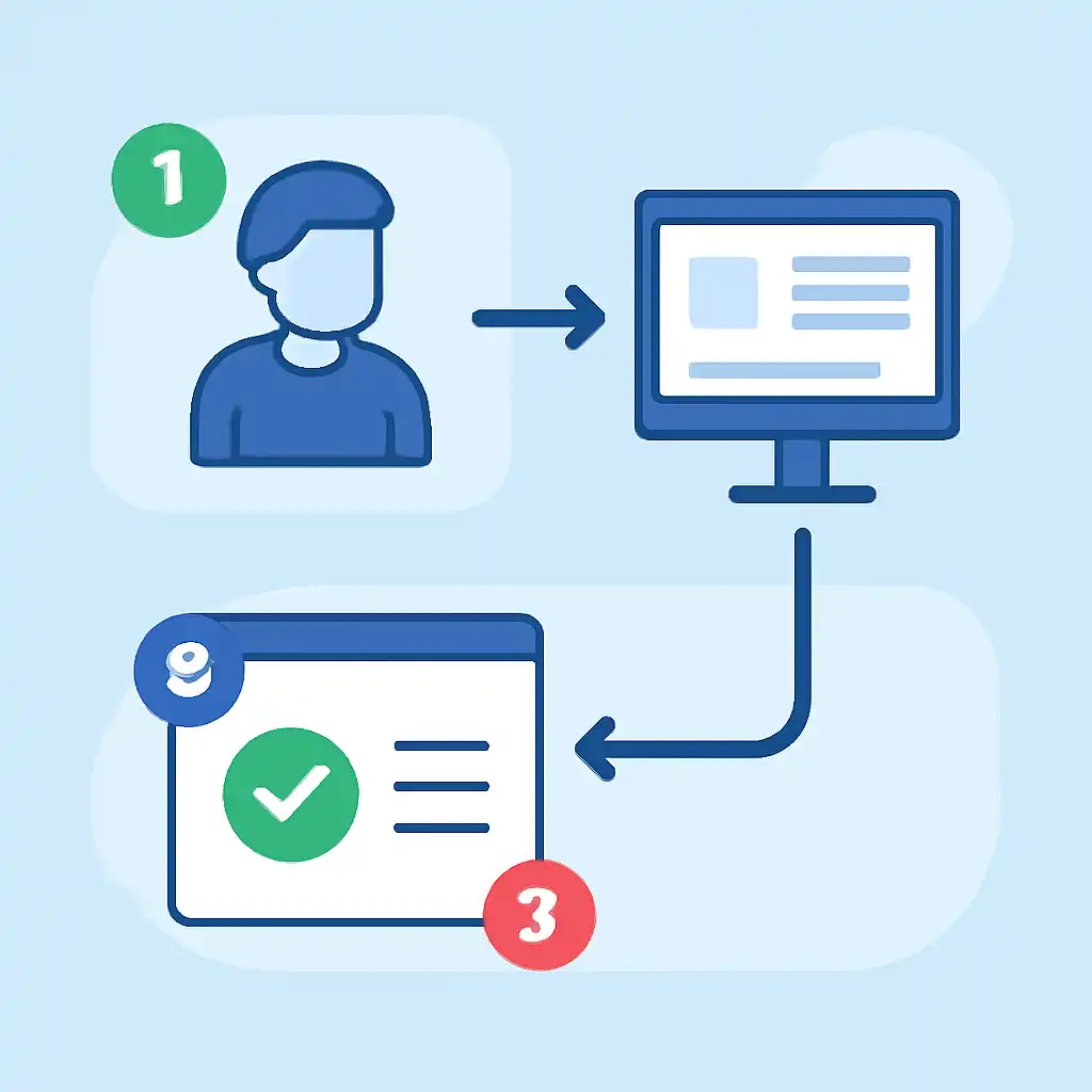 Annotated step diagram: checking results process with numbered callouts, Shillong Teer Result