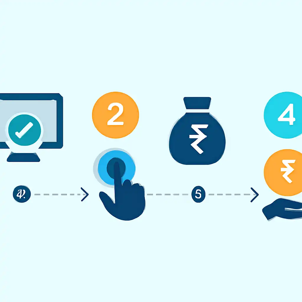 Annotated step diagram: payout timings process with numbered callouts, Shillong Teer Result