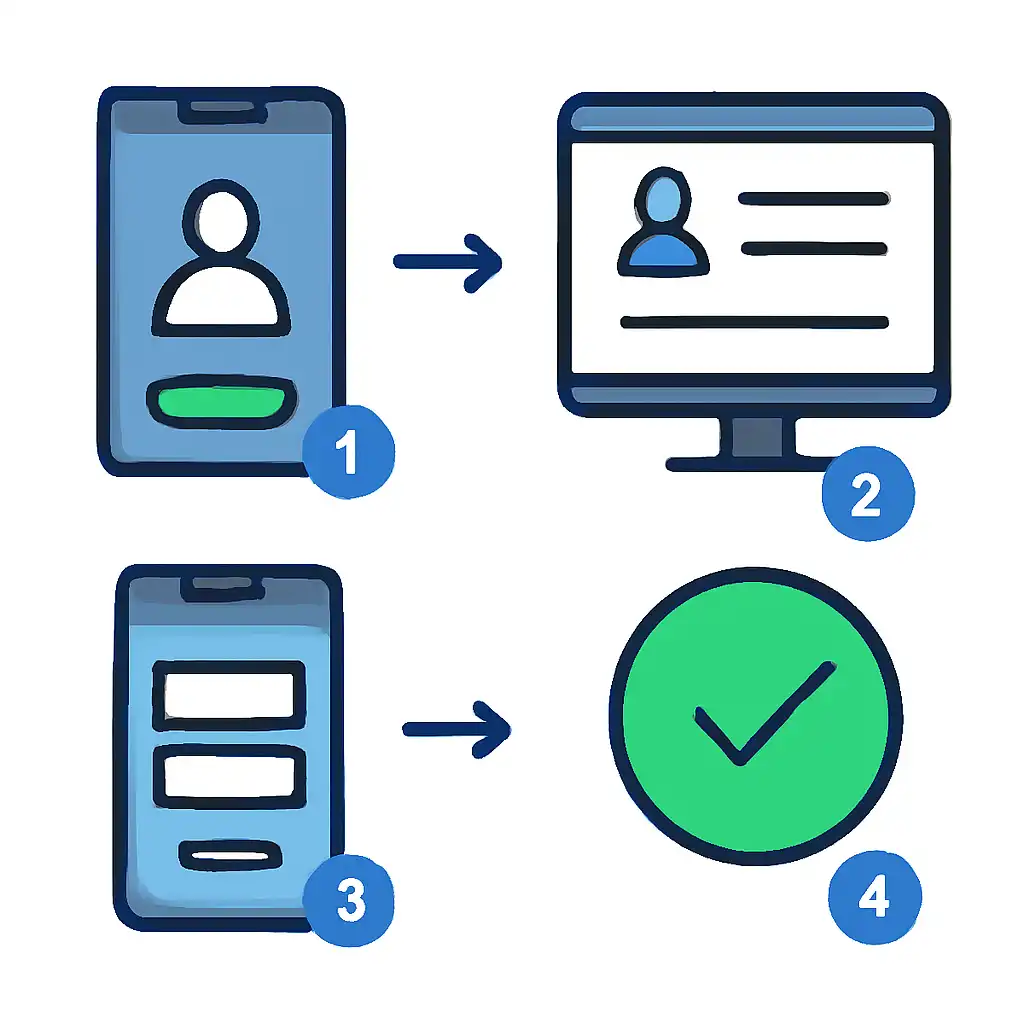 Annotated step diagram: creating an account process with numbered callouts, Shillong Teer Result